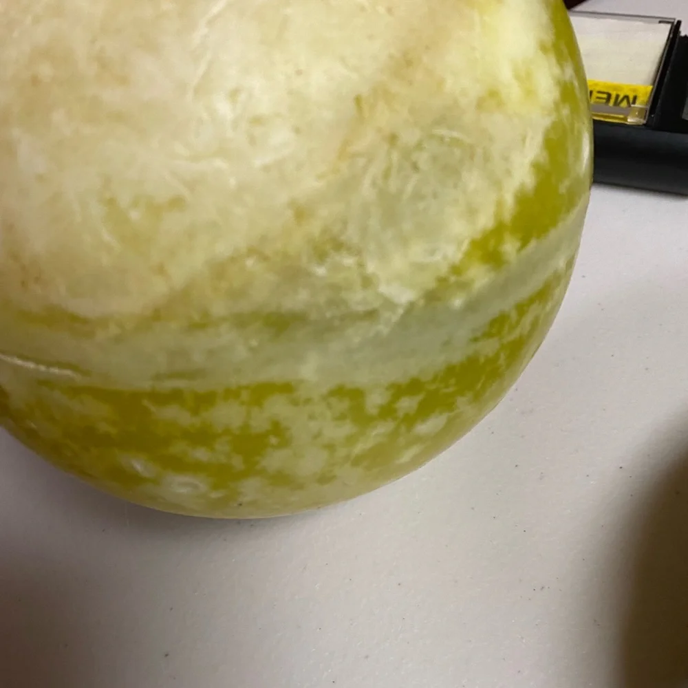 Marble Lemon Pattern unscented Big Ball candle 7”